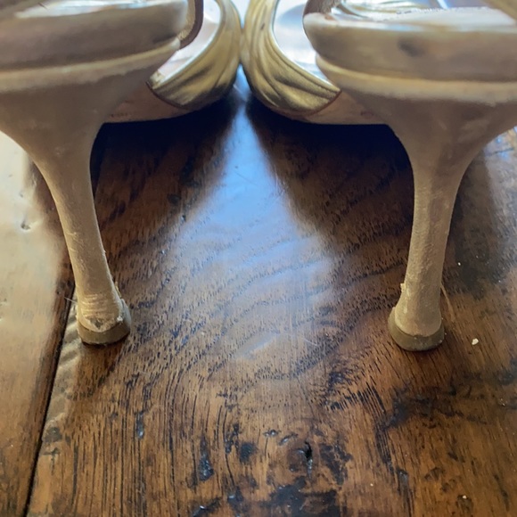 Worn Jimmy Choo Gold Heels - Picture 4 of 5